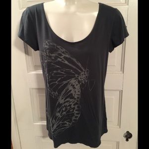 Gray GAP butterfly print T